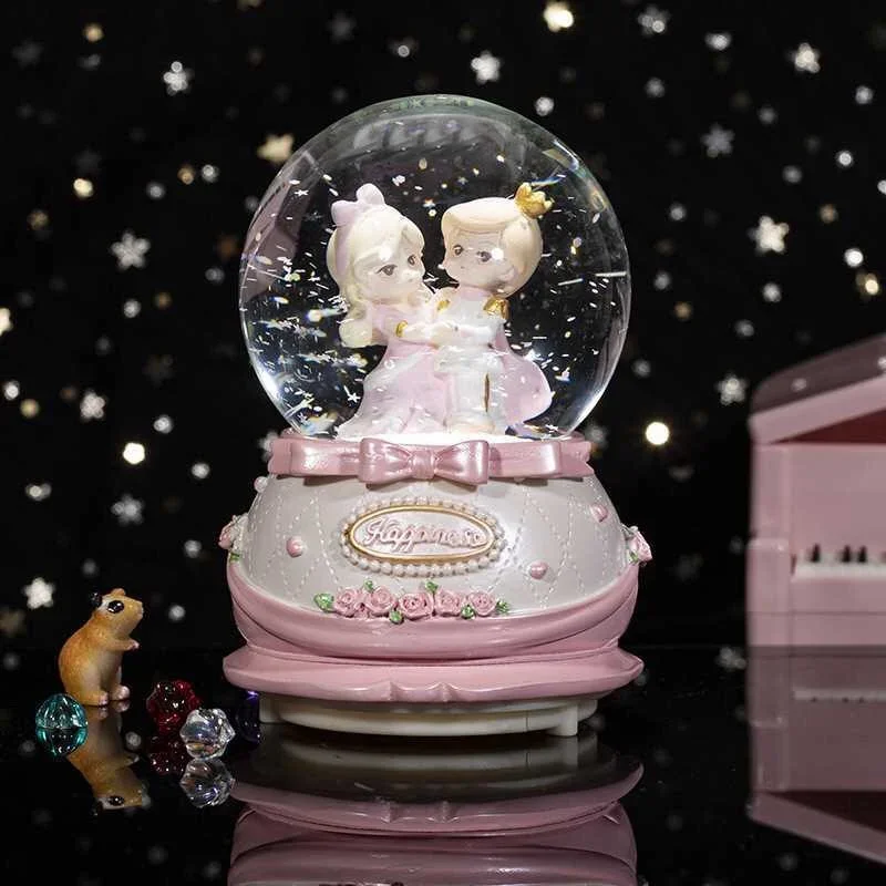 Romantic Dancing Couples Crystal Ball Desktop Decor Resin Ornaments Girls' Holiday Gifts Home Furnishings  декор дома интерьер