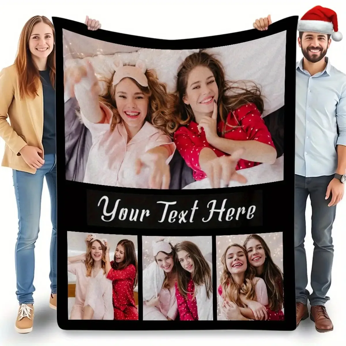 

Personalized custom photo text blanket,suitable for office,camping,travel,birthdays，Halloween,wedding gifts，couple，all season