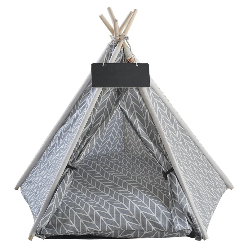 

Windproof Pet House Luxury Fashion Lace Dog Cat Bed Cotton White Indian Pet Play Teepee Tent With Pine