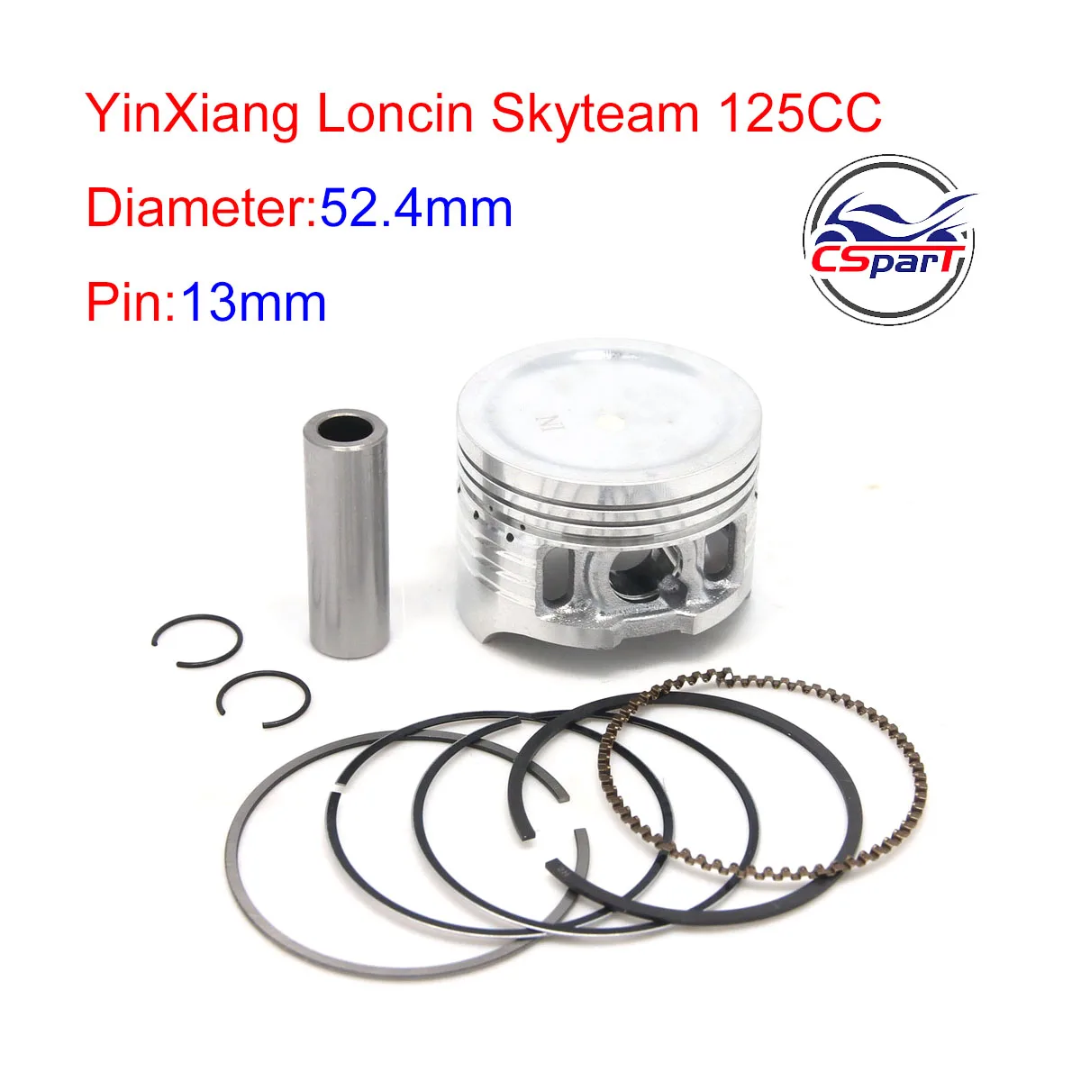 YX125 52.4MM 13MM Piston Rings Kit 125CC 1P52FMI For  Locin PBR Dax Monkey Dirt Pit Bikes Parts