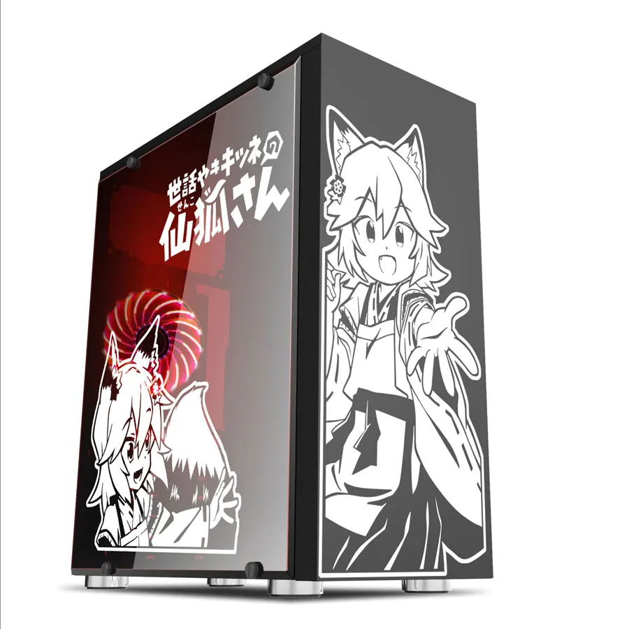 Senko-san Anime stickers for PC Case,Japanese Cartoon Decor Decals for Atx Computer Chassis Skin,Waterproof Easy Removable