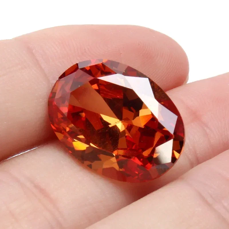 10PCS 13x18MM 18.38CT Unheated Champagne Sapphire Diamond Oval Cut Loose Gemstone Diamond Jewelry Wedding Decorative Crafts