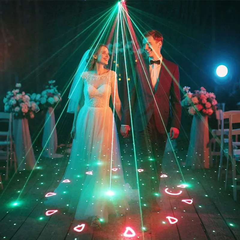 HCWE 3D novelty lighting Projector Animation DMX512 White Dance Follr Dance Table Lamp Night Club Holiday Dj Strobe Light