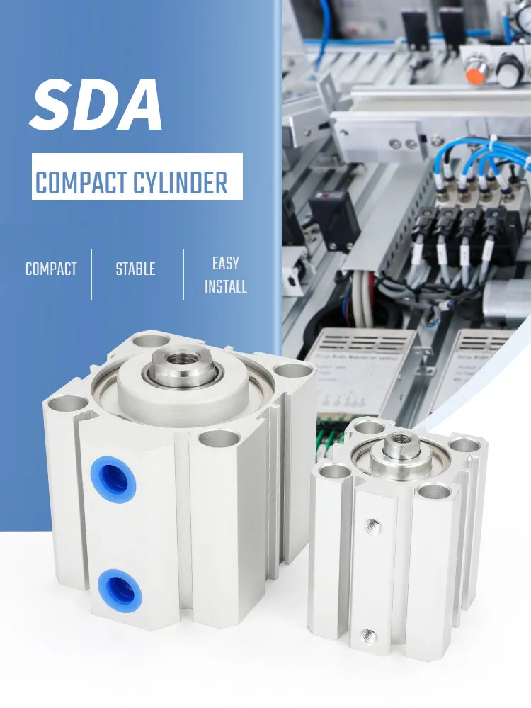 LAIZE SDA Kompaktzylinder, pneumatisch, doppeltwirkend, hohe Qualität – Detail 1