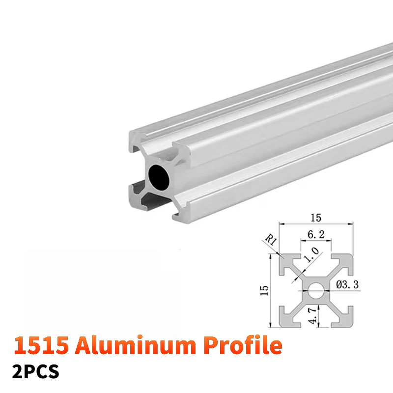 2PCS 1515 Aluminum Profiles European Standard Anodized Extrusion 100mm-550mm Length  for CNC 3D Printer Frames