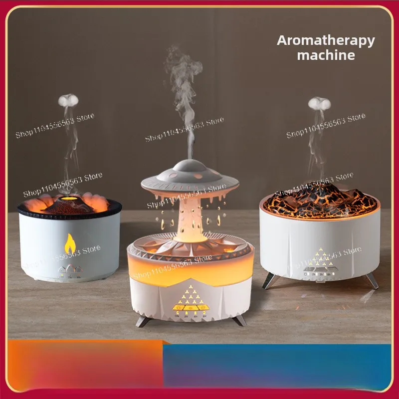 模擬炎加湿器、雨滴アロマセラピーマシン、家庭用、大容量、インテリジェント火山スプレー
