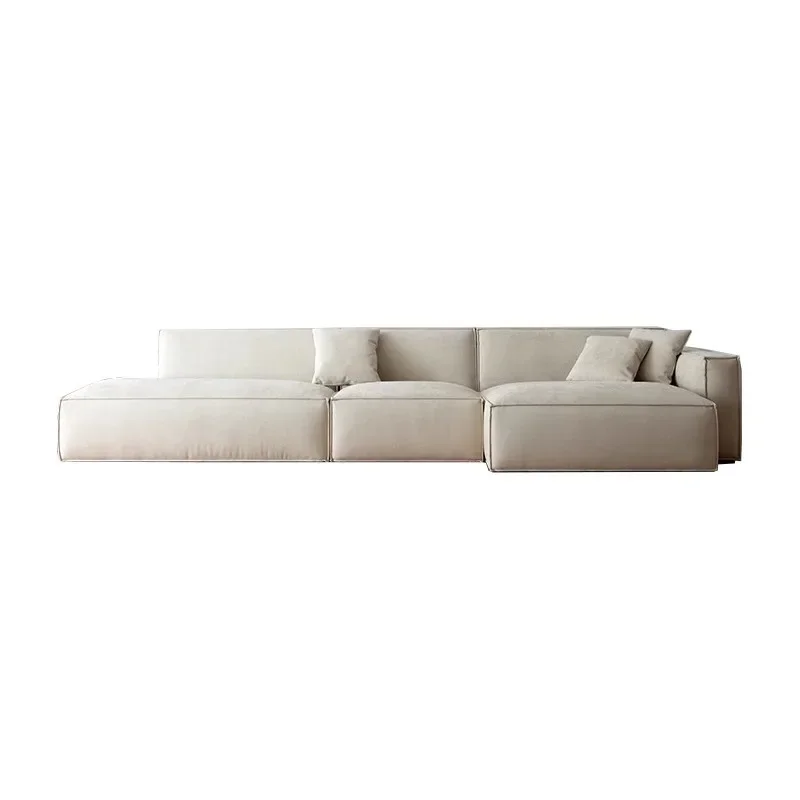 Frosted anti-cat claw Italian minimalist living room special-shaped tofu block flax fully disassembled and washed inline sofa