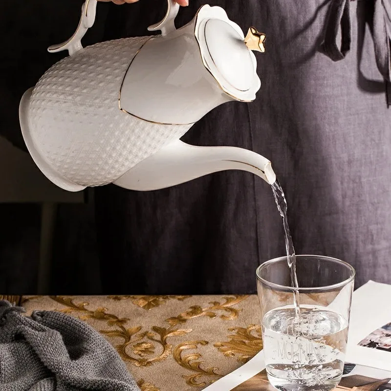 Ceramic Pitchers Water Bottles Cold Kettle No Explosion Jug Large Capacity Household Ceramic Thermos
