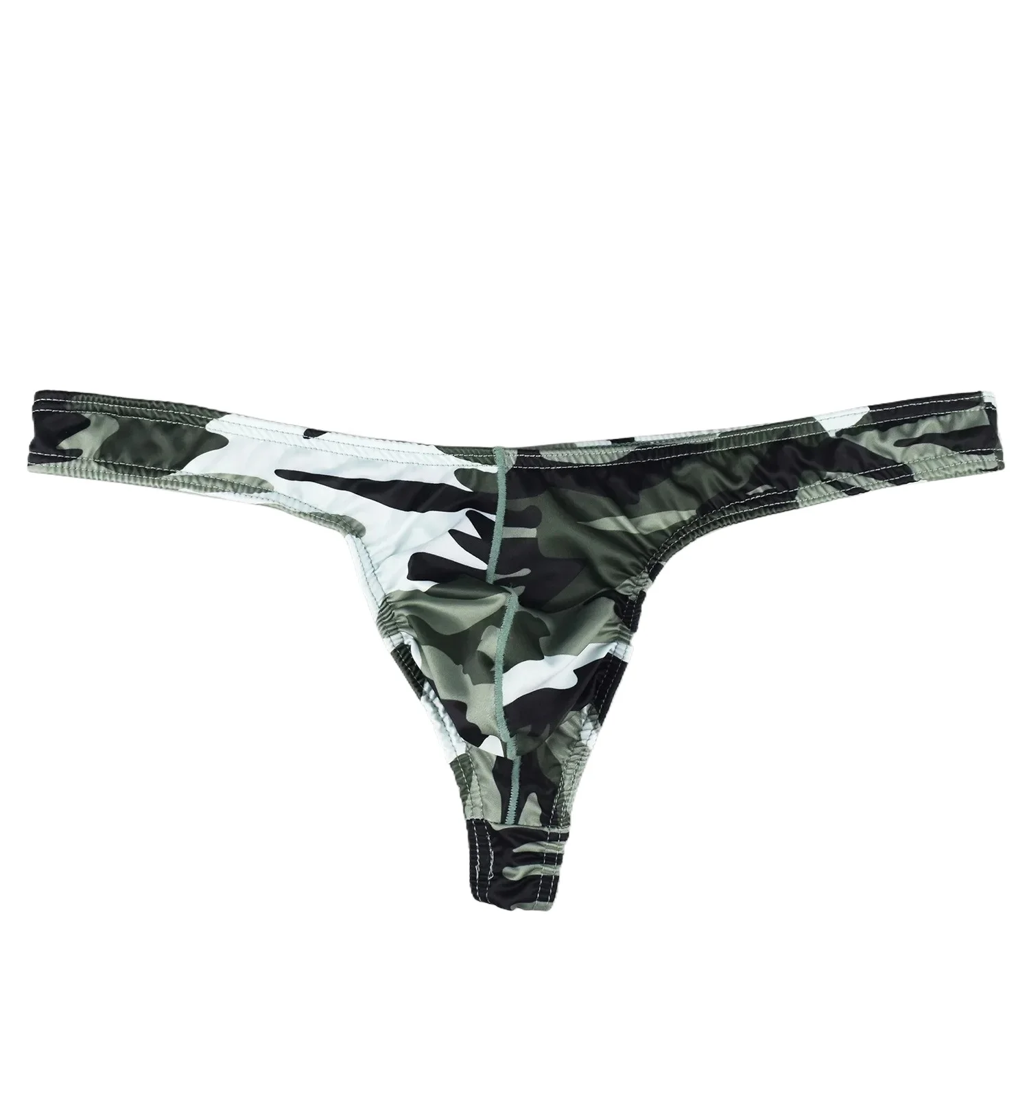 

Camouflage Ice Silk Bulge Underwear for Men Sexy U Convex Pouch T Back Thong Elastic Comfortable Quick Drying Cool Feel G-string