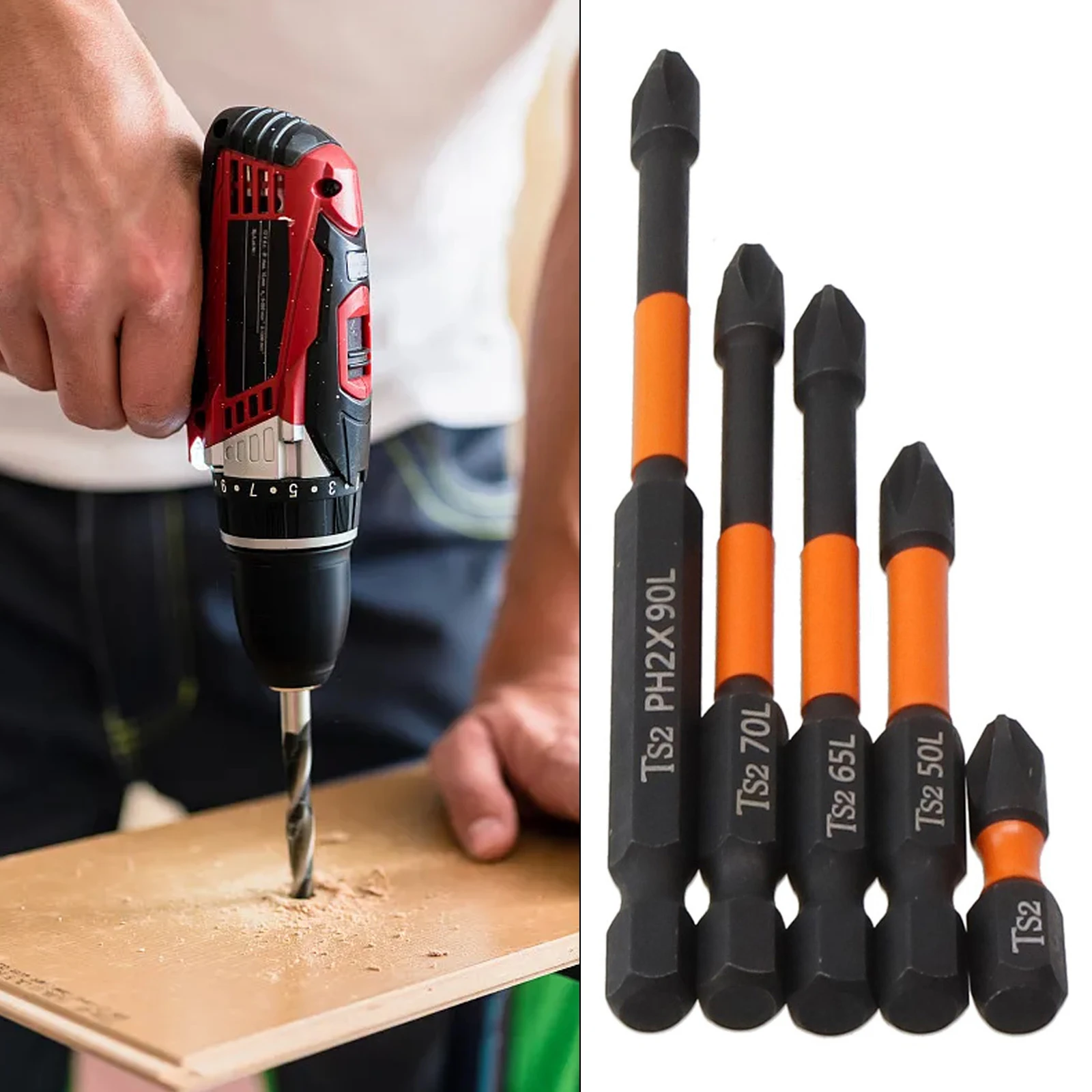 

5pcs 62HRC PH2 Screwdriver Bit Magnetic Alloy Steel Cross Screwdriver 25-90mm For Screwdrivers Electric Screwdrivers Hand Drills