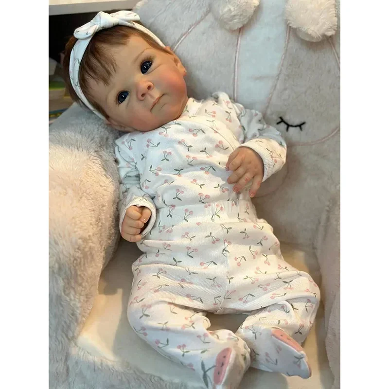 

19inch Silicone Reborn Newborn Baby Doll Lifelike Real Baby Multi Layers Painting 3D Skin with Visible Veins Muñeca Bebe Reborn