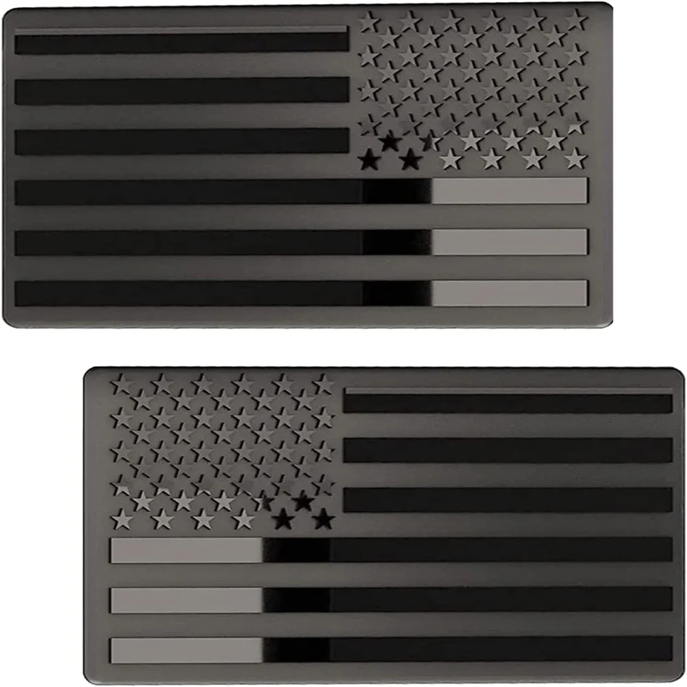US American Metal Emblem Made from Aluminum Alloy - Perfect for Any Vehicle, Truck, Car, Motorcycle, RV, Scooter,or SUV Set of 2