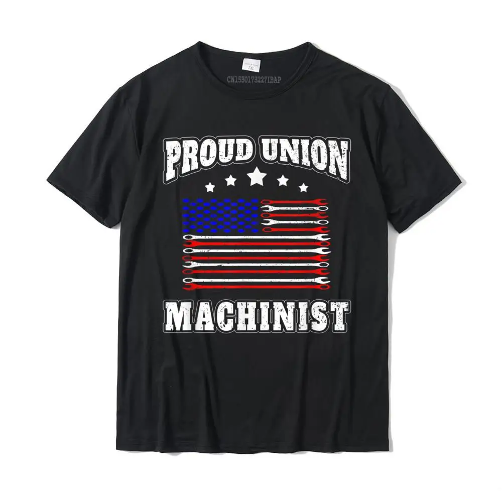 Proud Union Machinist Patriotic Vintage Flag T-Shirt Simple Style Tops Shirts Cotton Boy Tshirts Simple Style Fitted