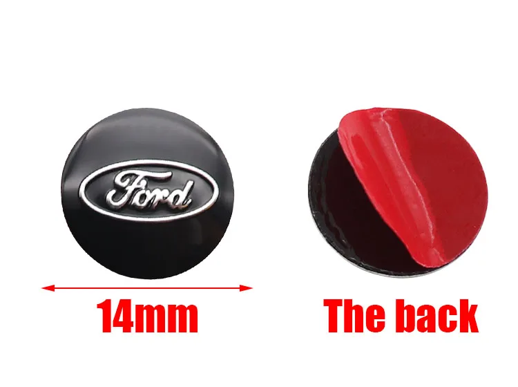 50pcs 100pcs Hot sale Ford 14mm 3D Aluminum Car Logo Key Fob Decoration Emblem Auto Key Badge Sticker Accessories