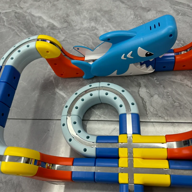 85-193 Uds. Serie Ocean, vagón ferroviario magnético, juegos de vía de tren, tren de alta velocidad, juguete interactivo para padres e hijos, regalos para niños y niñas