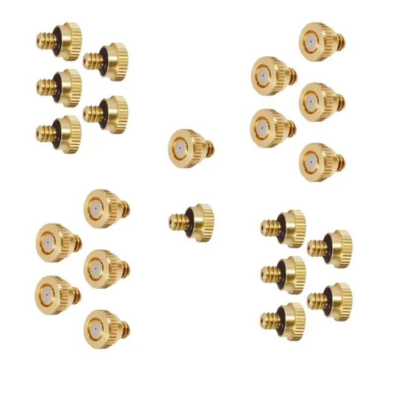 

3/16‘’ Thread Brass Misting Nozzles For Outdoor Cooling System 22 Pcs Orifice (0.1-0.8 MM) 10/24 UNC