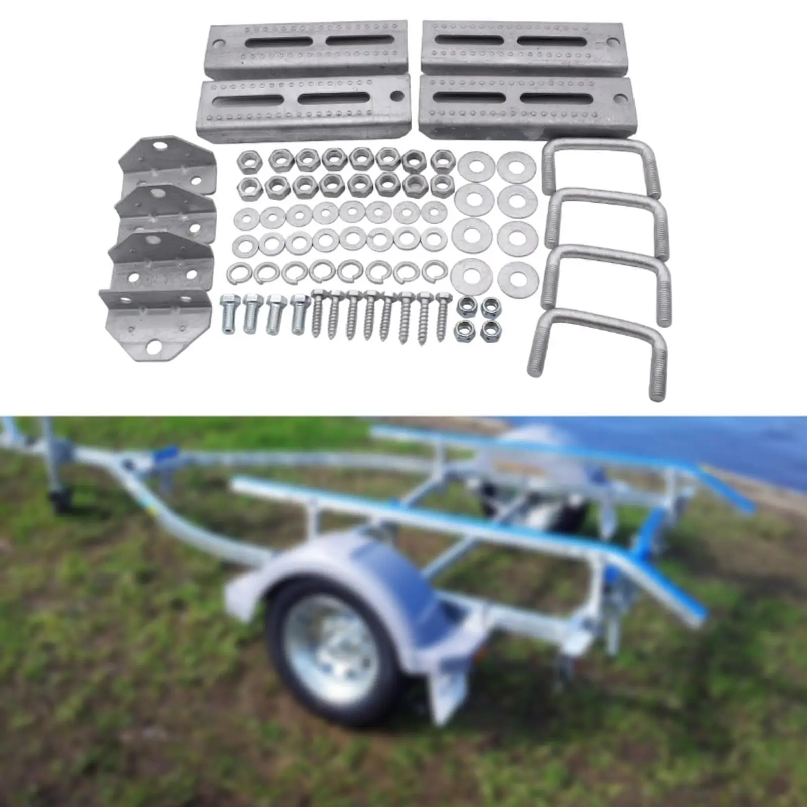 

8" Swivel Top Bunk Bracket Kit Set Replace for 1.5" x 3" Crossmember
