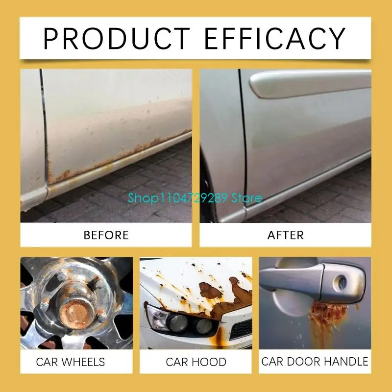 D8KE Car Rust Remover Sprayer Metal Paint Cleaner Car Maintenance Iron Powder Cleaning