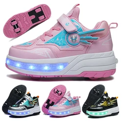 2024 The latest roller skates children's outdoor high quality wheel shoes removable flash roller skates