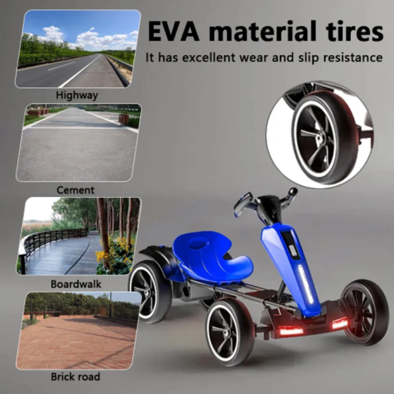 Carpeta de Pedal eléctrico de 12V para niños Go Kart paseo al aire libre en juguete asiento ajustable 4 ruedas antideslizantes de EVA
