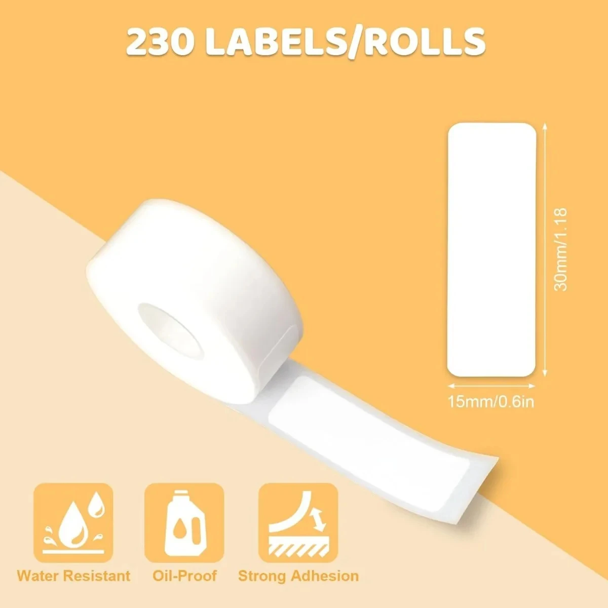 White Label Sticker 15x30mm for P15 Mini Thermal Label Printer Marklife P15 P12 P11 DELI Q2 Phomemo D30 PRT M11 Label Maker