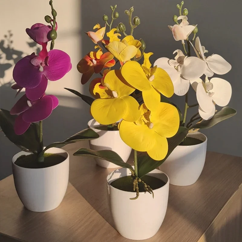 Bonsái mariposa simulada orquídea planta Artificial en maceta escritorio mesa de comedor hogar Oficina florero boda decoración de la habitación del hogar regalo