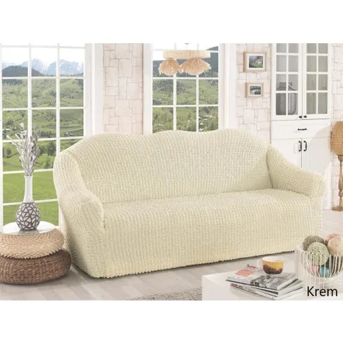 Karna Home Strech 3 Personality Cotton Seat Sofa Cover Cream