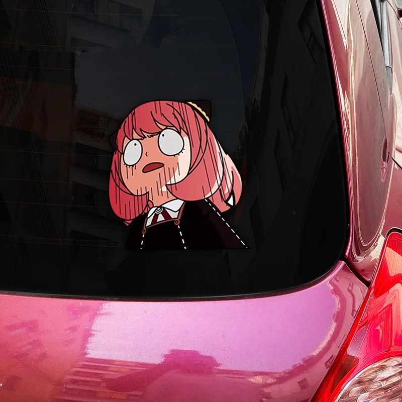1PC Peeking Anya JDM Anime Car Stickers Waterproof Funny Auto Window Rear windshield Trunk Bumper Sunscreen Vinyl Decals
