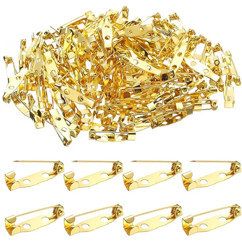 

50Pcs Metal Brooch Clip Base Pins Safety Pins Brooch Blank Settings Base For DIY Jewelry Making Brooch Supplies 15-40mm