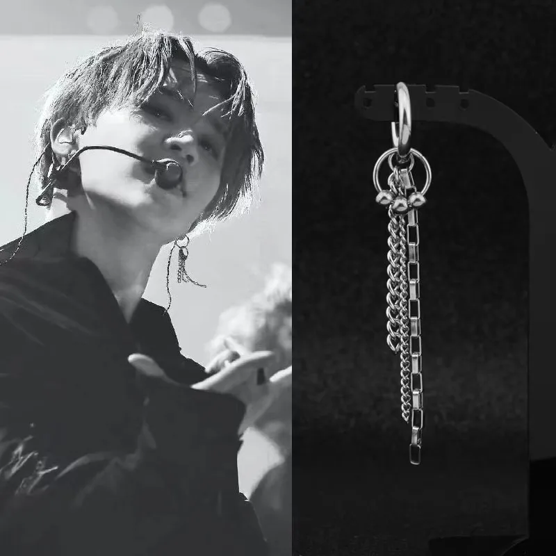 Original unique Mens single Spike stainless steel earring,guys jewellery,accessory, hipster, grunge style, punk,chain earrings 1
