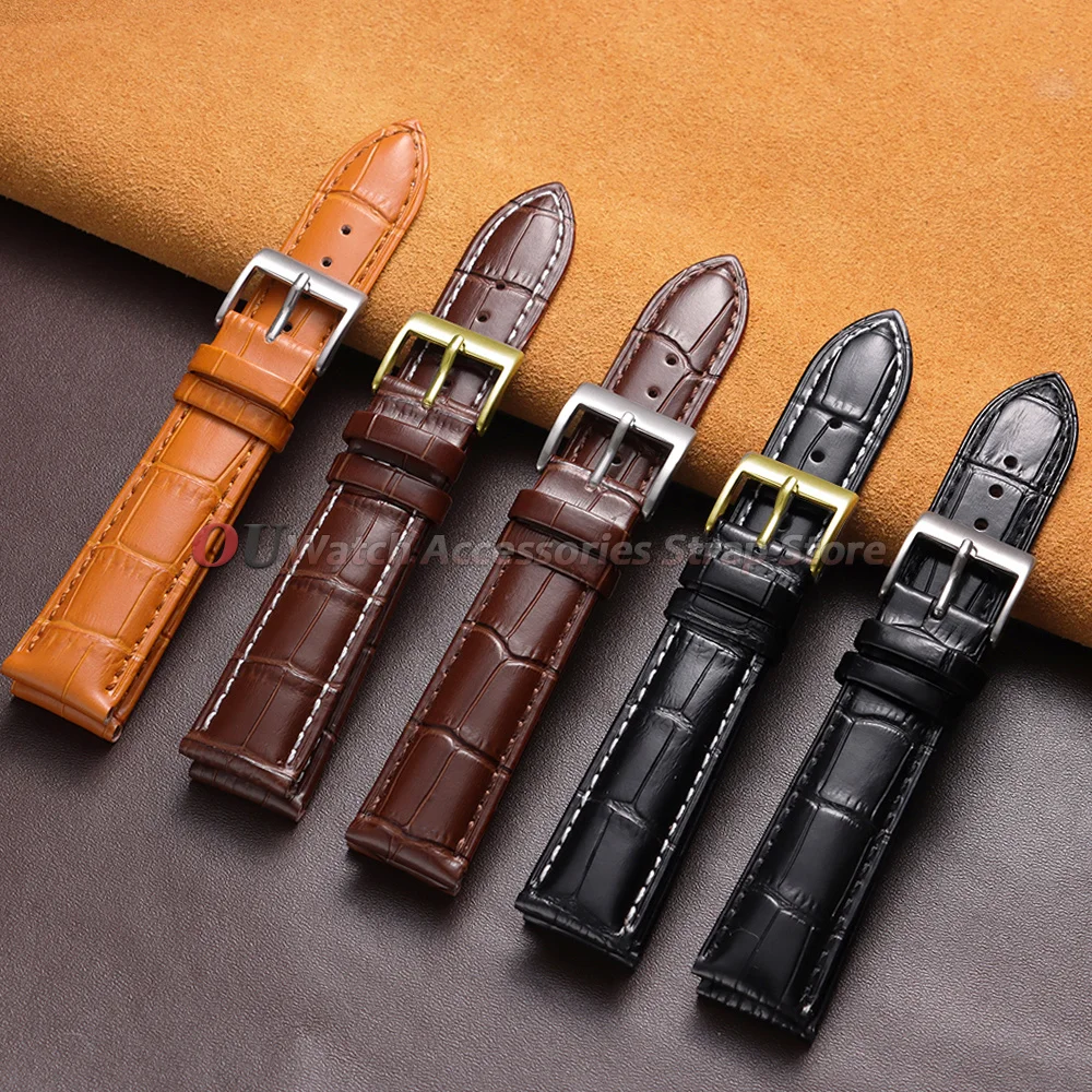10/12/13/14/15/16/17/18/19/20/21/22/23/24mm Bamboo Leather Watch Strap Soft Universal Women Men‘s Watch Bands Watch Accessories
