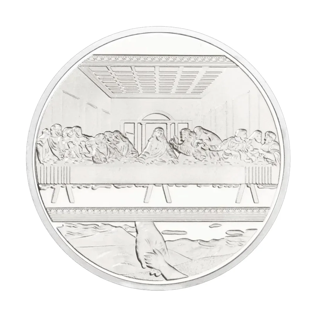 Jesus Pattern Silver Plated Souvenir Coin God Loves The World Collectible Coin Last Dinner Jesus Home Decoration