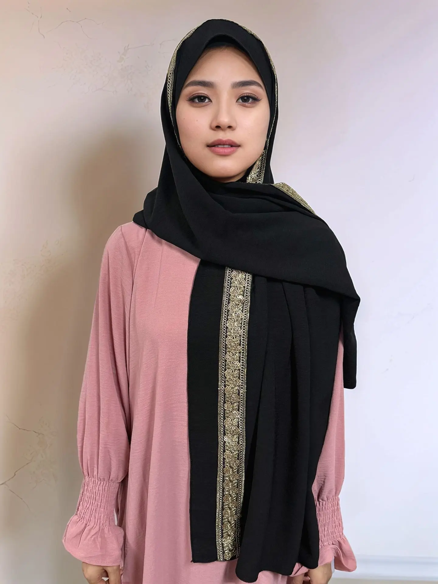 

Длинный шарф с вышивкой блесток, платок-тюрбан, хиджаб для женщин, мусульманские шали, повязка на голову, банданы, платок, платок Bufanda