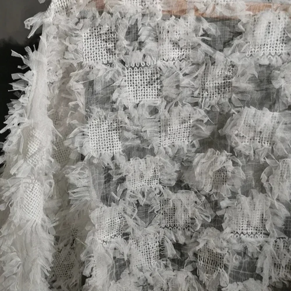 Three Dimensional Heavy Texture Woven Mesh Fabric Stage Apparel Dress Background Decoration Graduation Design Sew Material Cloth