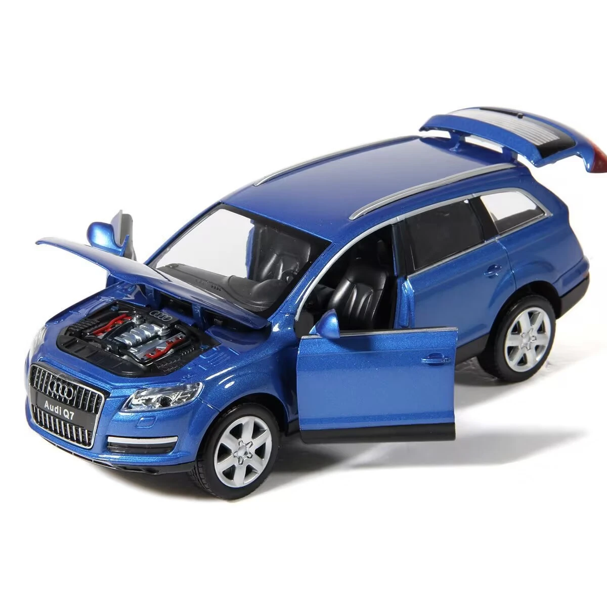 1/32 Audi Q7 SUV Alloy Car Model Diecasts Metal Toy Vehicles Car Model High Simulation Sound and Light Collection Gift