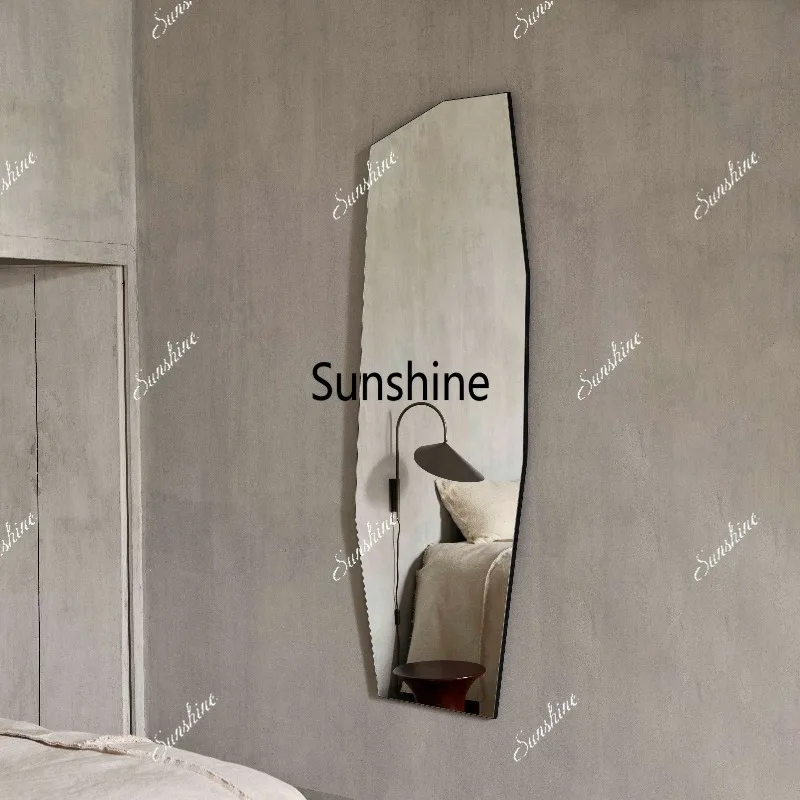 Clothing store ultra-white small floor-to-ceiling mirror bathroom bathroom decorative mirror diamond mirror