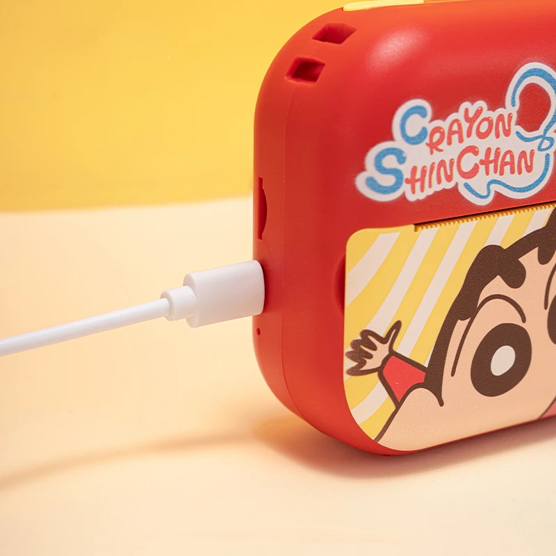 CRAYON SHINCHAN Kinder-Sofortbildkamera, Schwarz-Weiß-Druck, 2,4 Zoll großer Bildschirm, integrierte Filter, Kamera, Mädchen-Geburtstagsgeschenk