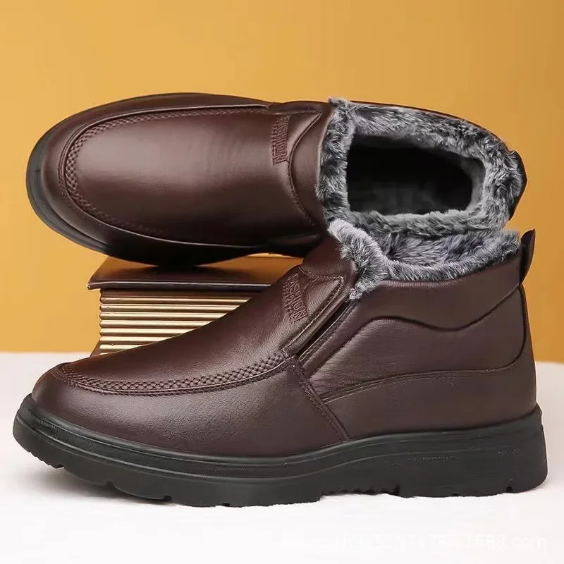 Boots men's snow outdoor  shoes men's winter boots hiking ankle boots waterproof  shoes work  2025