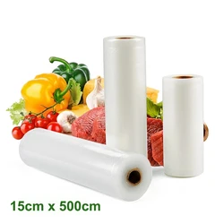 Vakuum-Lebensmittel-Roll-Tasche 15*500cm Vakuum-Plastiktüte Lebensmittel Lagerung Schoner Tasche für Vakuum-Verpackungs maschine Verpackung Küchen zubehör