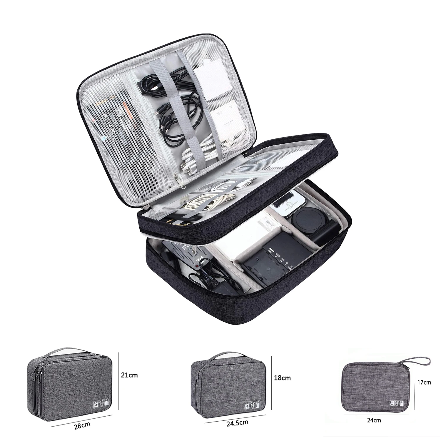 Cable Storage Bag with 3 Sizes Digital Electronic Accessories Organizer Portable Travel Cable Organizer Case for cable Charger