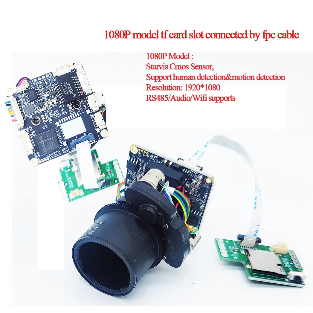 1080P/5MP/8MP Starlight PTZ WiFi IP Camera Module H.265, 5X Zoom Lens (2.7-13.5mm), RTSP, TF Card, Audio, Wireless CCTV Upgrade