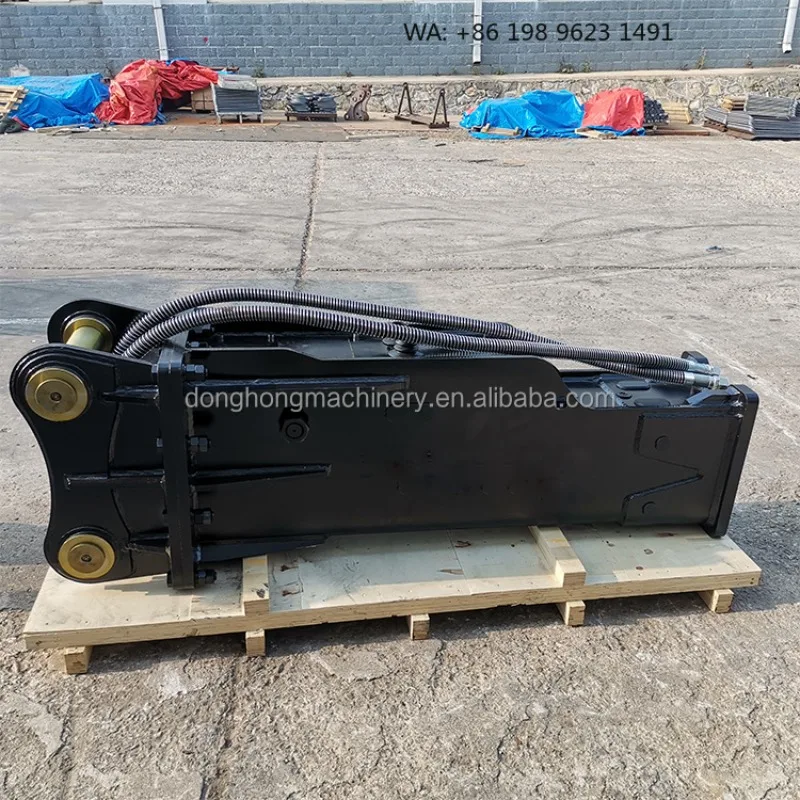 Mini Side Hydraulic Breaker Reinforced Cylinder Core High Efficiency Demolition Tool 1.2-3 Ton Small Excavator Accessory