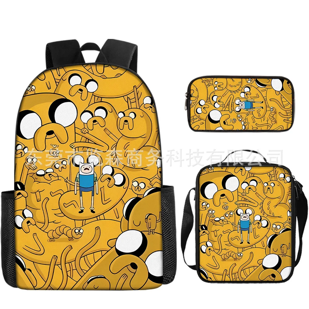 Mochila de Anime de dibujos animados para niños, bolso de hombro, estuche de lápices, bolso cruzado, tiempo de aventuras, pequeño tesoro