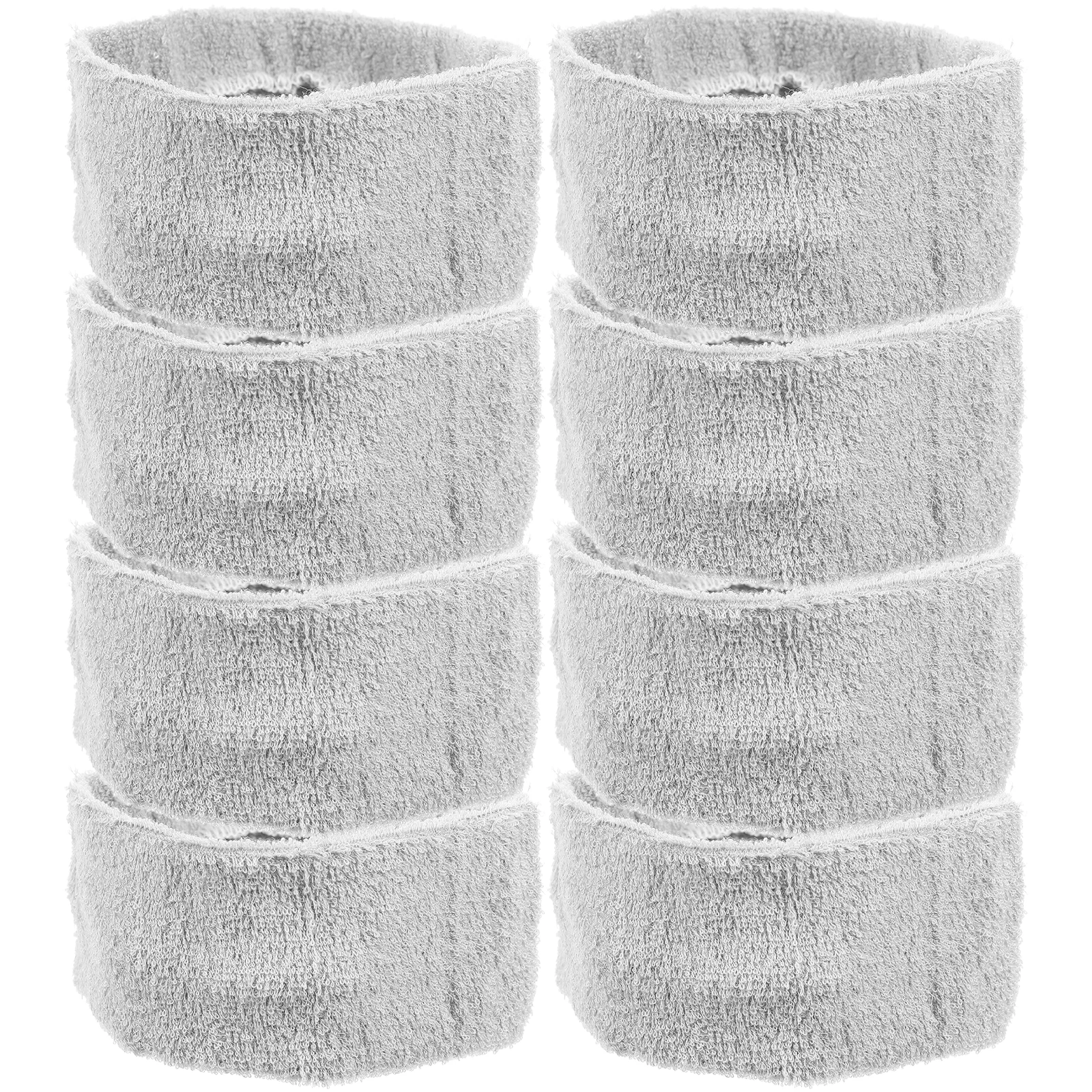 

8pcs Sports Headbands Grey Sweat Absorbing Hair Bands Comfortable Workout Fitness Elastic Yoga Headband Stretchy