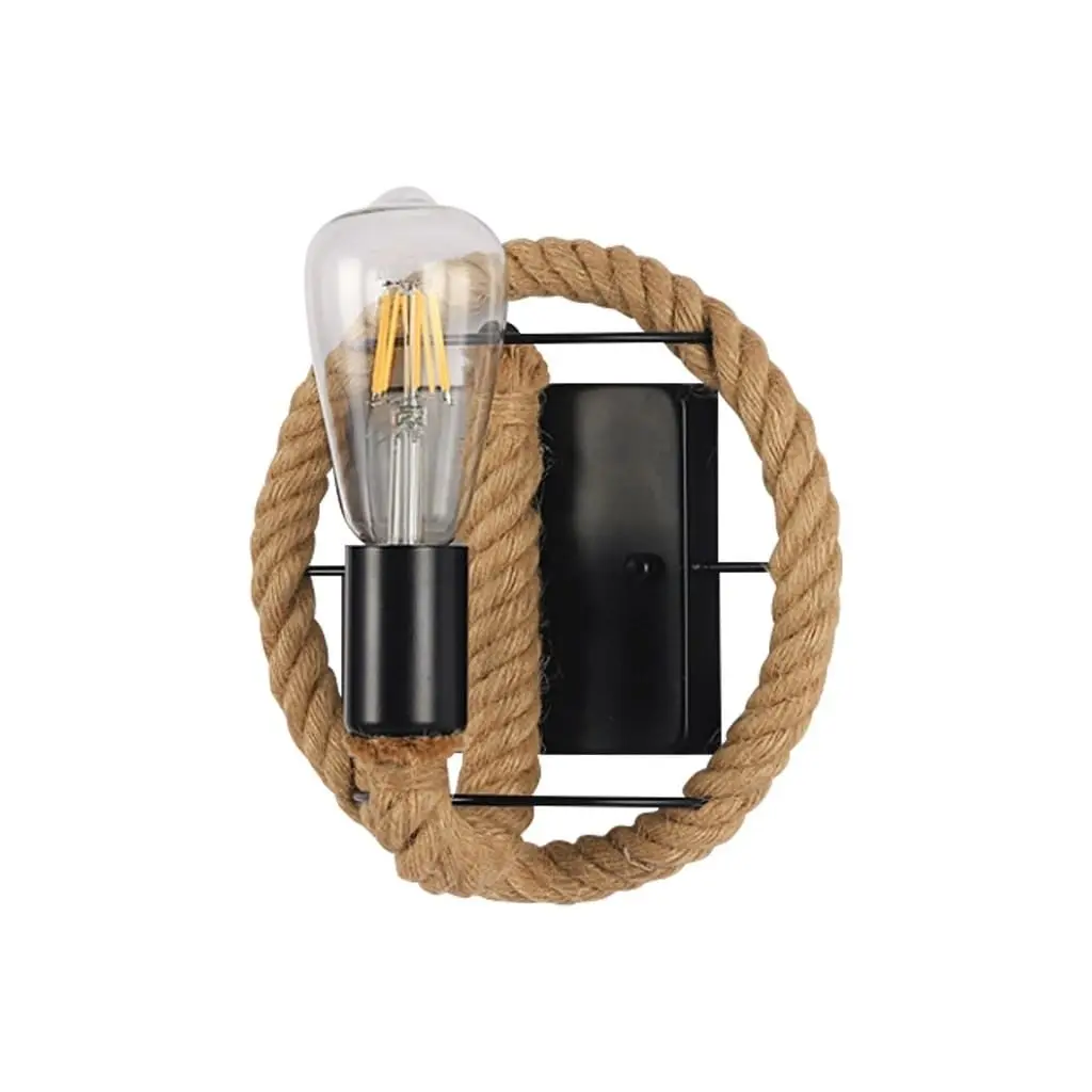 

Vintage Retro Wall Lamp Rope Industrial Lamp Iron Pipe Tall Rope Wall Lamp for Balcony Corridor Wall Lights