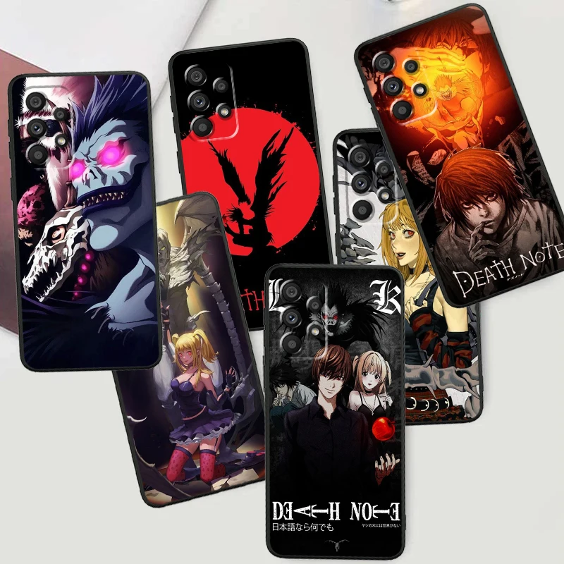 

Death Note Anime Cartoon For Samsung A53 A52 A33 A32 A51 A71 A21S A13 A73 A55 A22 A23 A35 A72 A54 A12 5G Black Soft Phone Case