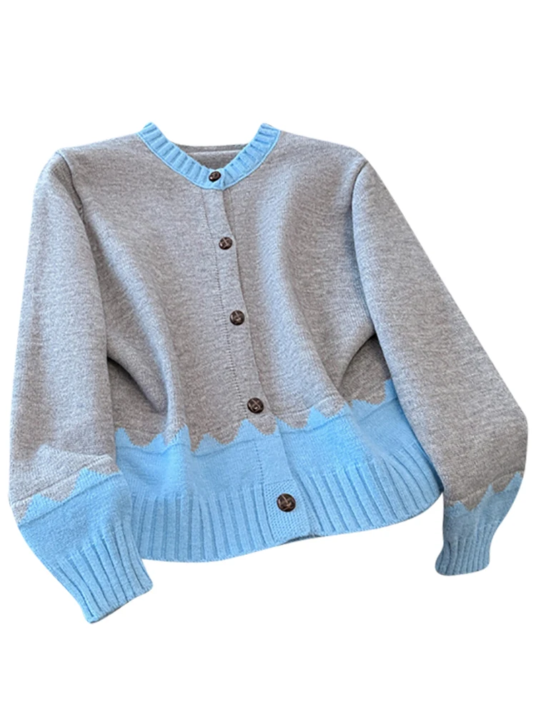 Chao Level Empfehlung ~ Koreanische Sle Farbe Blo Design Offene Strickjacke Pullover Frauen Neue Herbst Winter Wolle Gestrickte Top