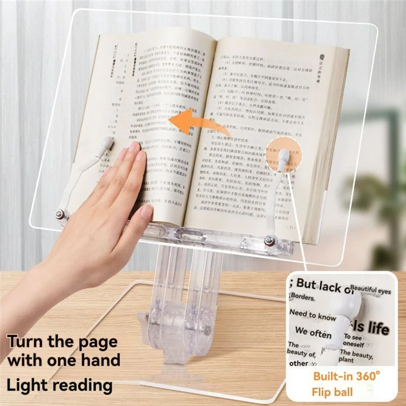 

A03F-Lifted Laptop Stand Holder, Desktop Reading Rack, Ins Style Tablet Holder, Transparent Acrylic Reading Stand
