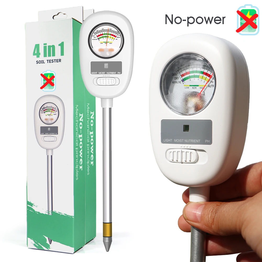 

1set 4-in-1 Soil Tester Indoor Outdoor Moisture Light Nutrients Soil Moisture Meter PH Test Kit Great for Garden Lawn Farm Use