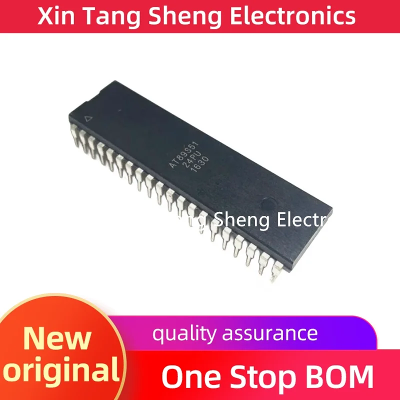 Original authentic AT89C51RC-24PU AT89C51RC in-line DIP-40 microcontroller chip